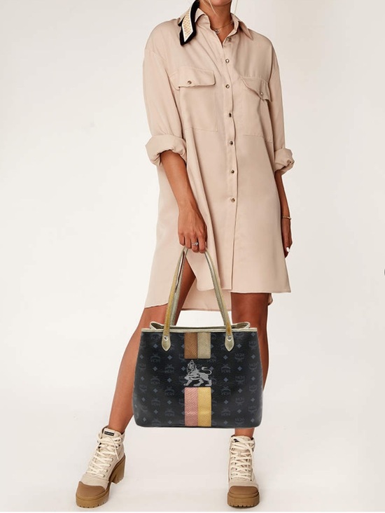 MCM Handbags - MCM Princess Lion Shopper Monogram Tote